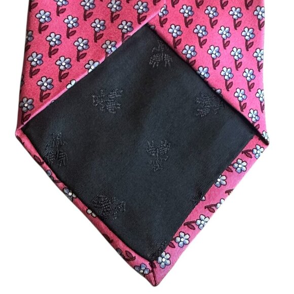 Brooks Basics Pure Silk Pink Floral Neck Tie Colorful Bold Men's - Picture 9 of 9